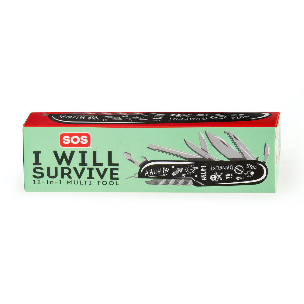 Legami SOS I Will Survive Pocket Knife 11-in-1 Multi Tool Camping/Hiking Black — image 2