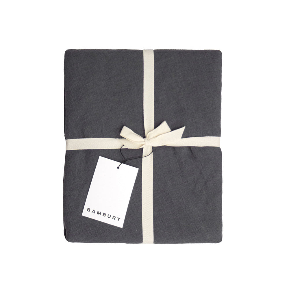 Bambury French Linen Tablecloth Charcoal Round 228cm — image 2