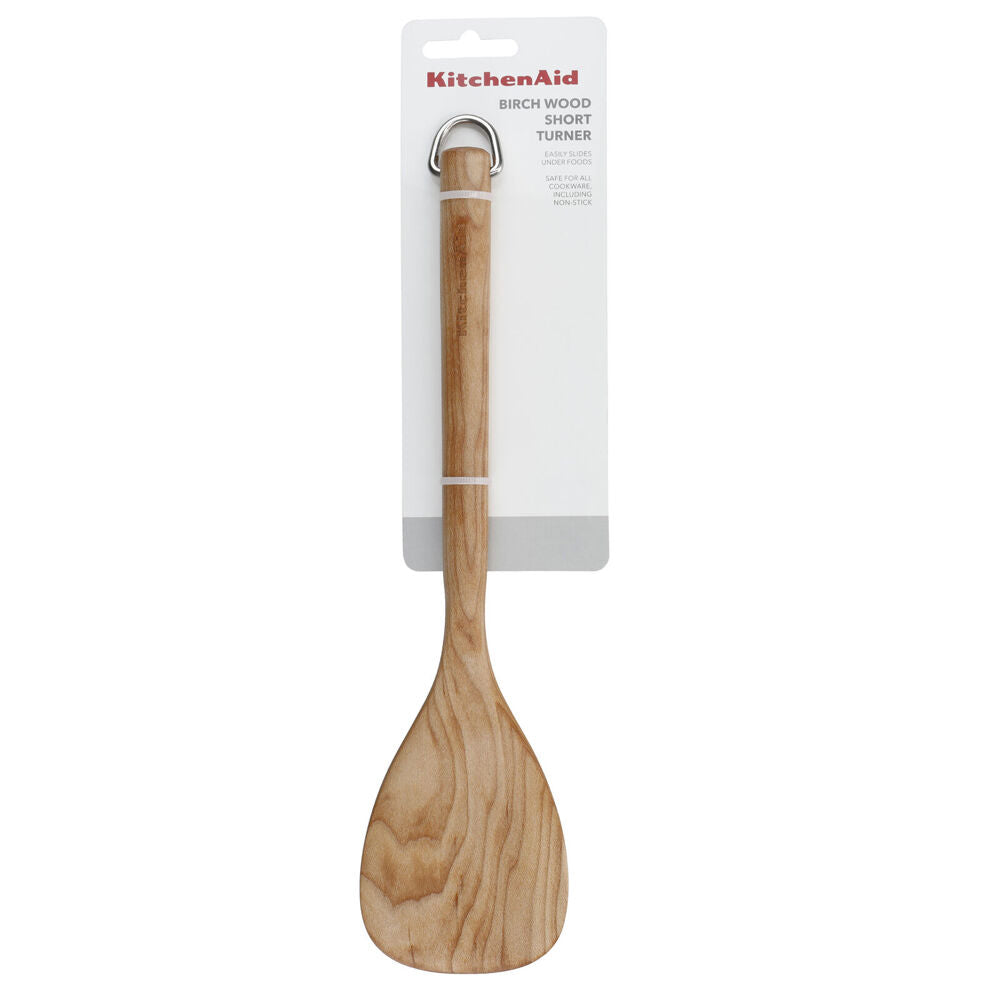 Kitchenaid Birchwood Short Turner Wooden Cooking/Kitchen Utensil w/Hanging Loop — image 2