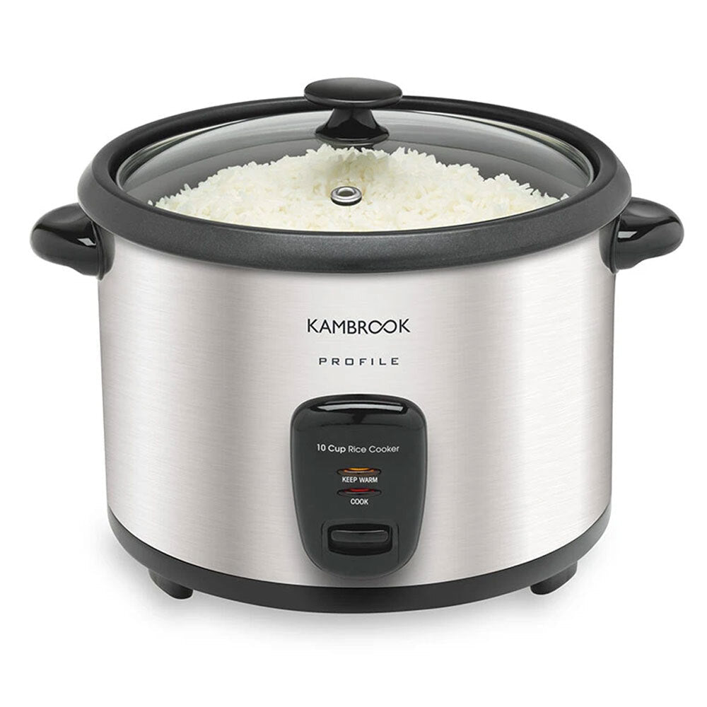 Kambrook Profile Stainless Steel 700W 10 Cup Electric Rice Cooker w/Spoon Silver — image 2