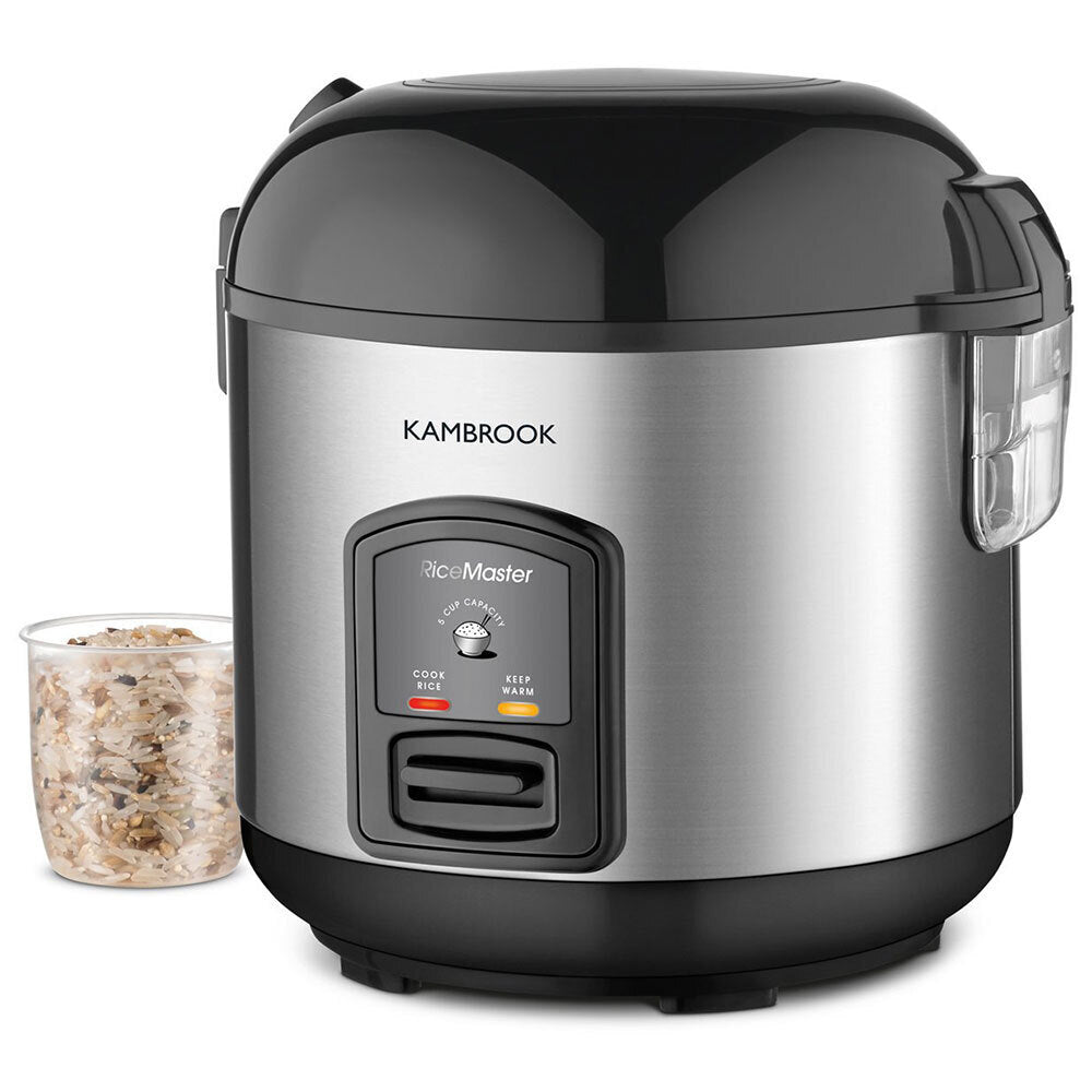 Kambrook Rice Master Cooker/Steamer 5 Cup Stainless Steel w/ Spoon/Cup Silver