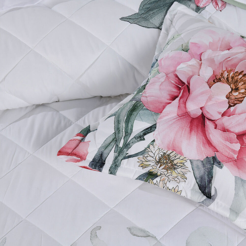 Bianca Coleraine Poly Bedspread Pillowcase Set White Floral — image 3