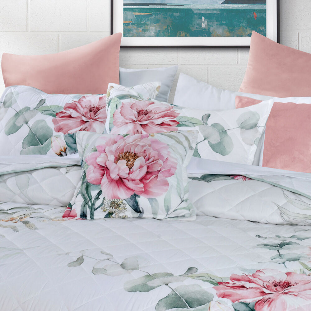 Bianca Coleraine Poly Bedspread Pillowcase Set White Floral — image 2