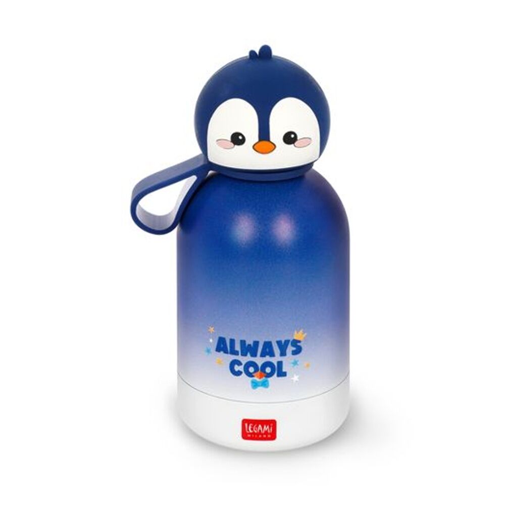 Legami 310ml BFF Kids Bottle Penguin Theme Vacuum Flask 12Hr Hot 24Hr Cold