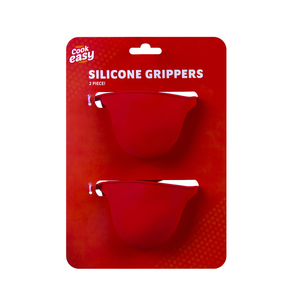 Cook Easy Silicone Grippers Dish Bowl Frypan Holder/Pad Kitchen Gadget Red (2 Pieces)