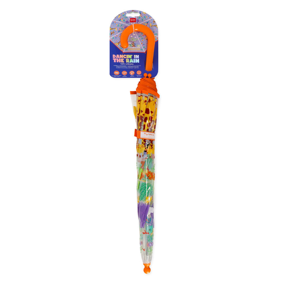 Legami Clear/Orange Wind-Resistant Dome Umbrella Kids/Children — image 2