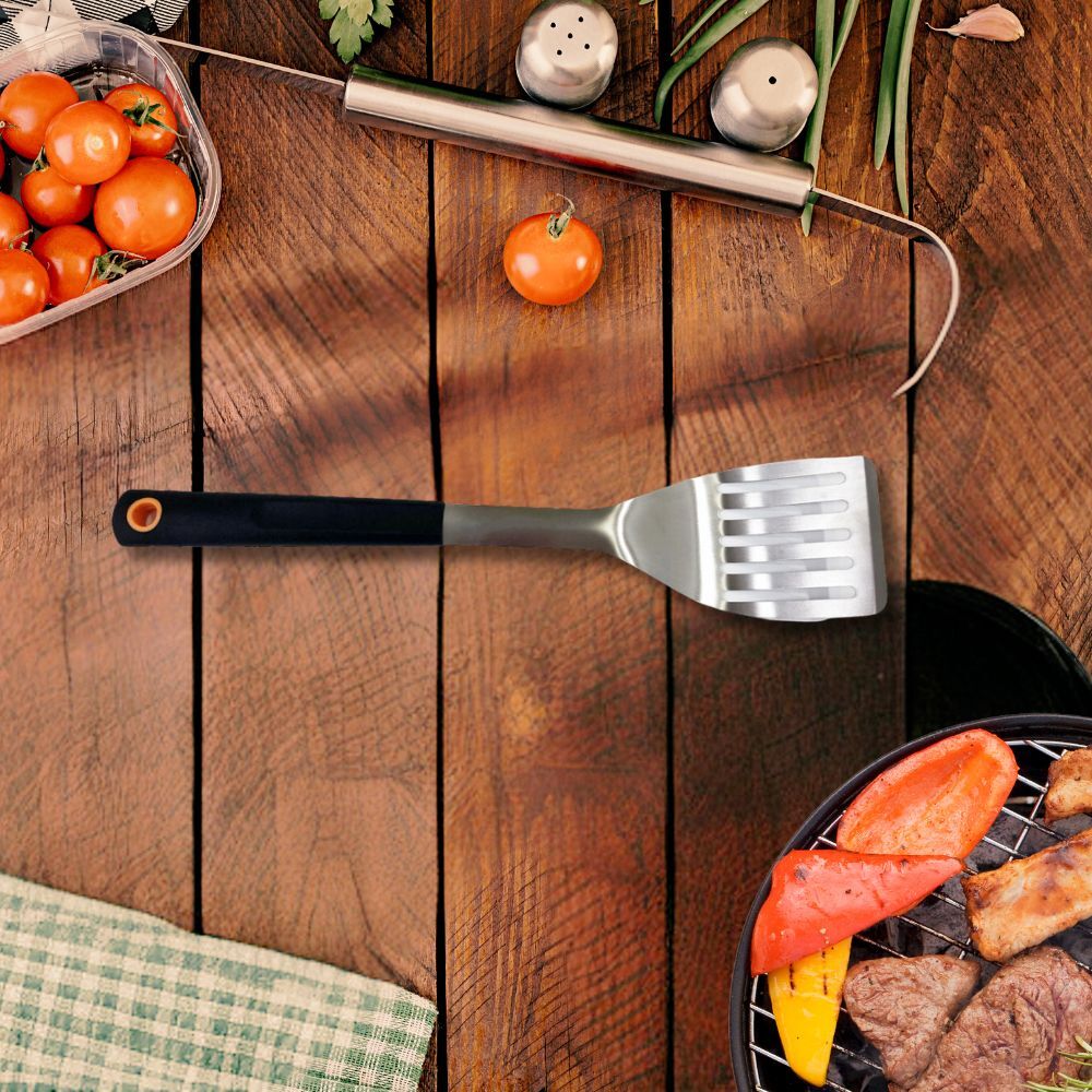 Urban Kitchen 42cm SS BBQ Spatula w/ Plastic Handle Cooking Utensil Black/Chrome — image 3