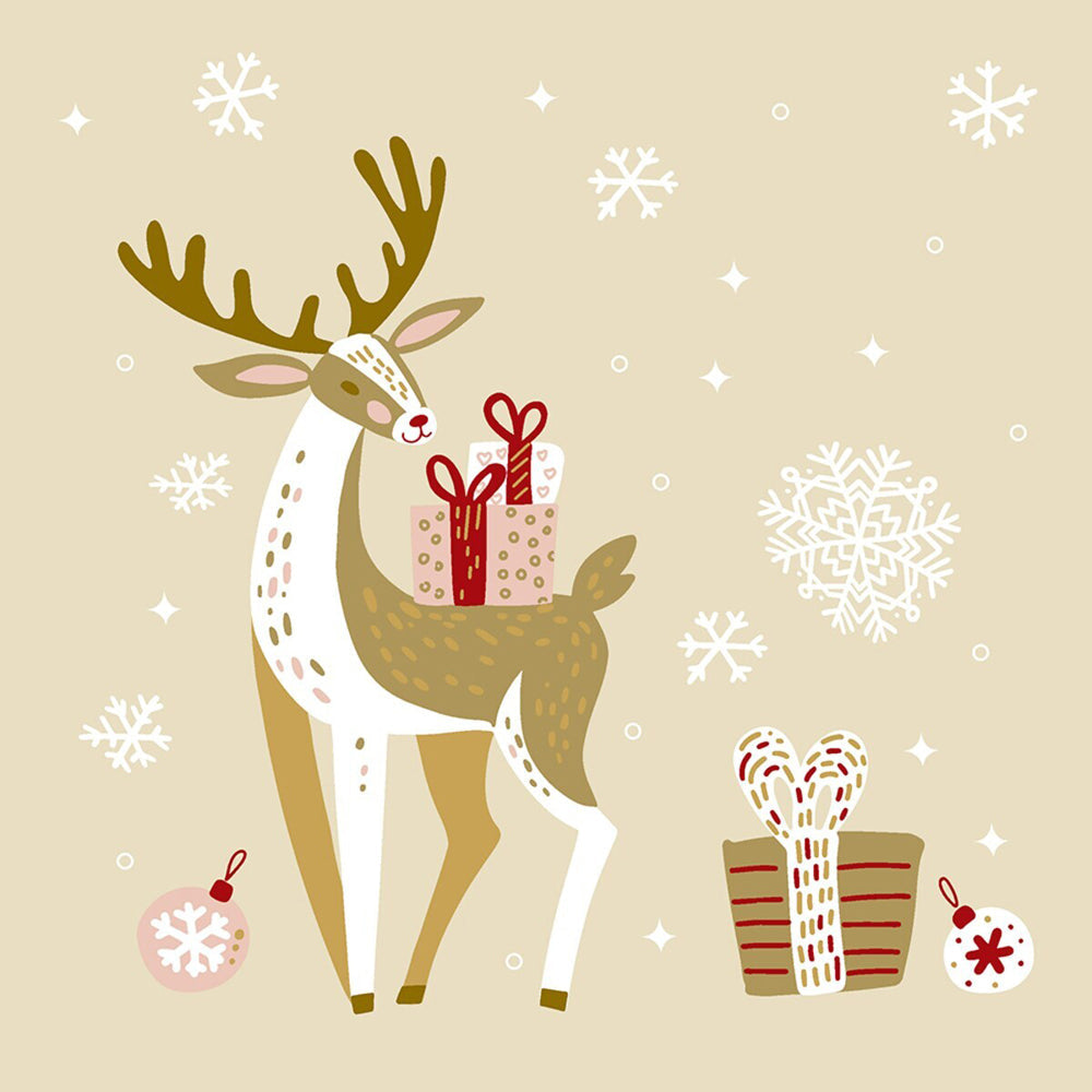 Paper+design Luncheon 3-Ply Napkin Party Tissue Sqr 33x33cm Xmas Deer (20 Pieces)