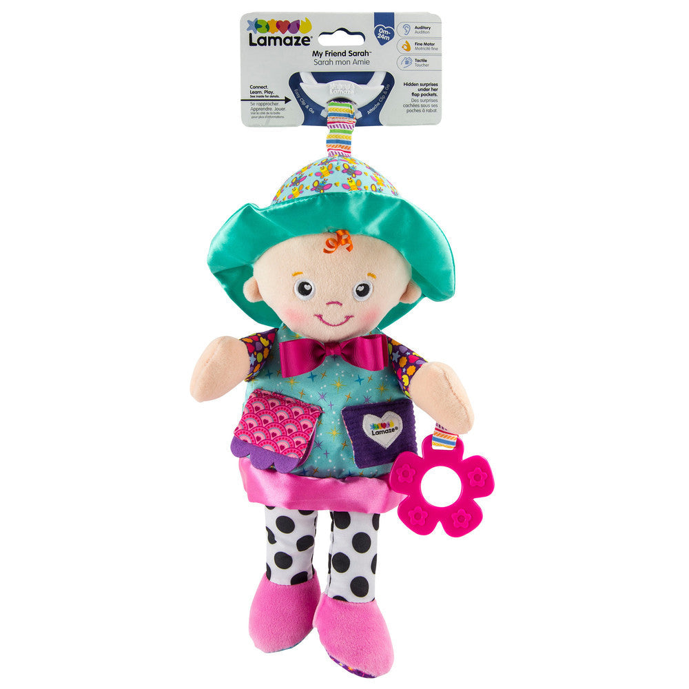Lamaze Clip & Go My Friend Sarah Baby Doll w/Peek a Boo Mirror/Teether Toy 0m+