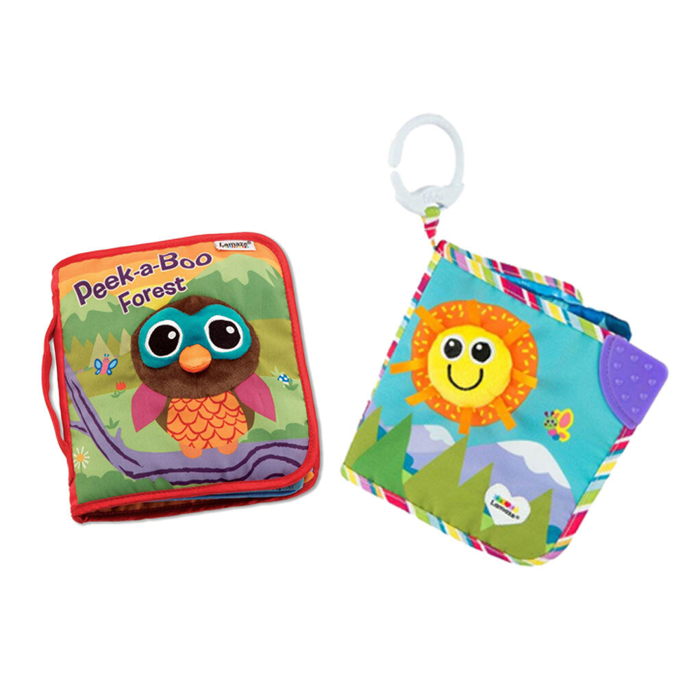 Lamaze Friends/Peek-a-Boo Forest Soft Activity Baby Book Squeak/Crinkle 0m+ (2 Pack)