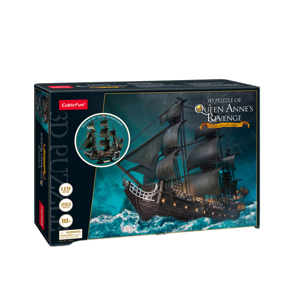 Cubic Fun CubicFun LED Queen Anne's Revenge 3D Puzzle Kids DIY Interactive Toy 10y+ (293 Pieces)