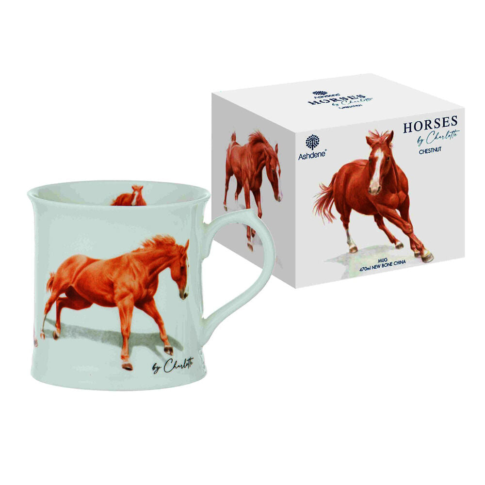 Ashdene 470ml Chestnut Horses By Charlotte New Bone China Drinking Mug — image 2