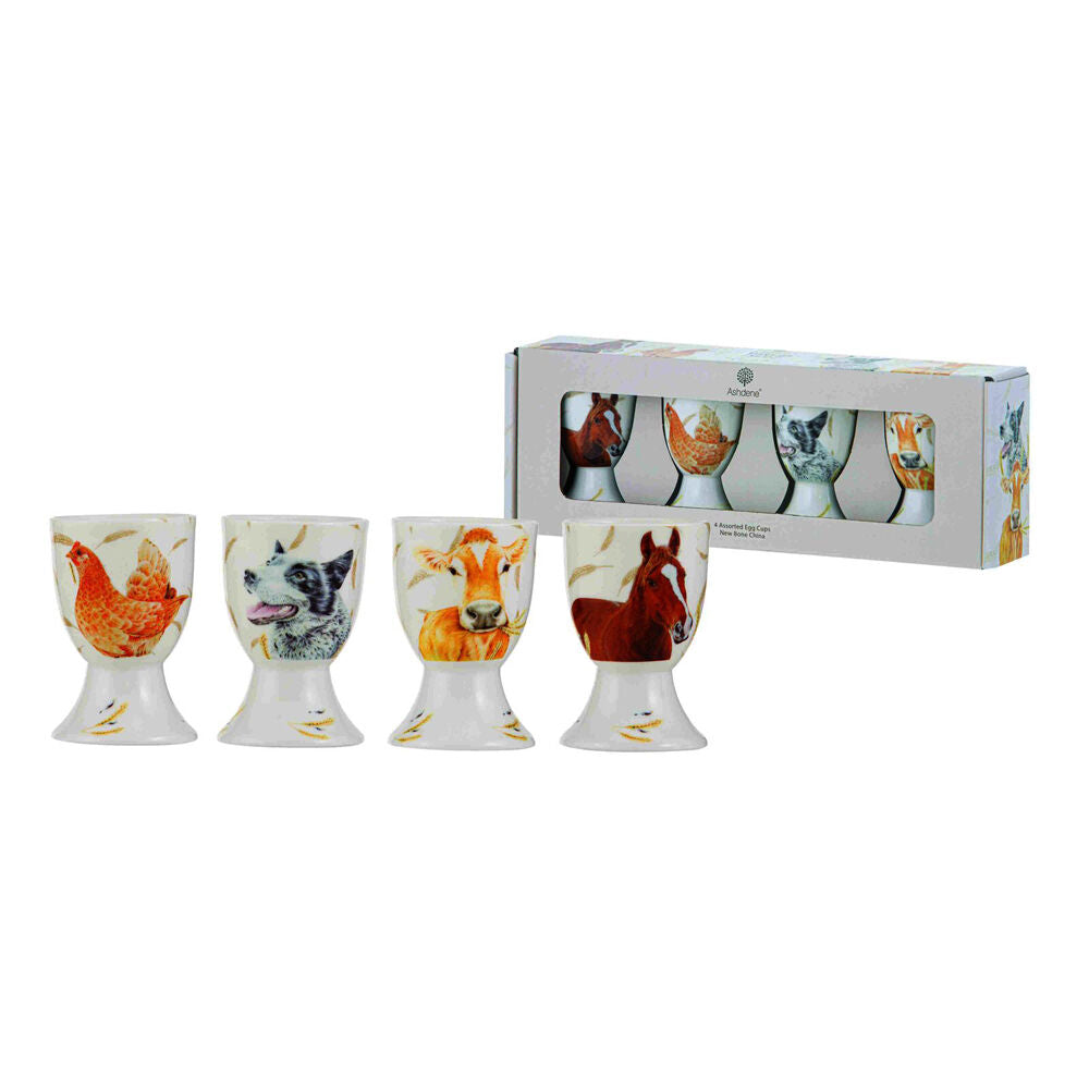 Ashdene Farmyard Faces 2 Boiled Egg Serving Cup Stand Holder 5x6.5cm (4 Pieces) — image 2