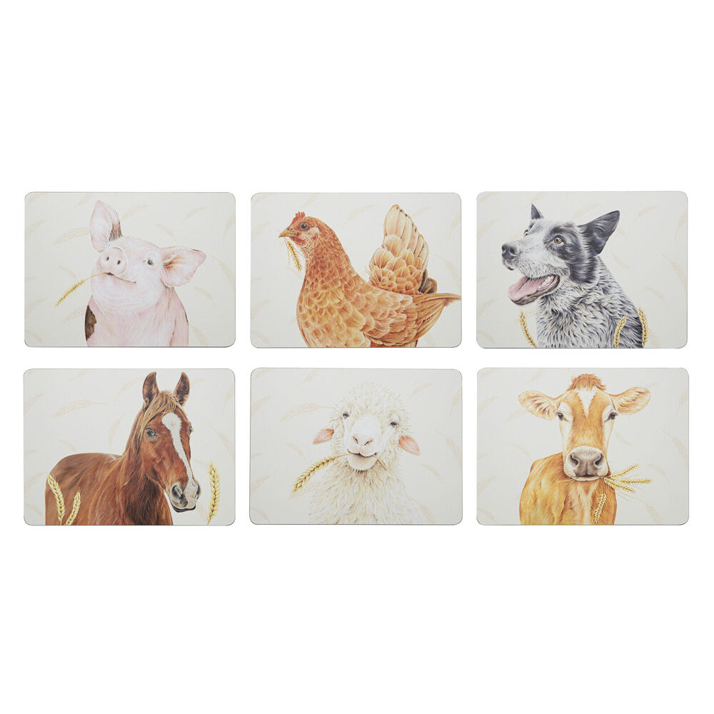 Ashdene Farmyard Faces 2 Kitchen Dining Table Placemat 29x21.5cm (6 Pieces)