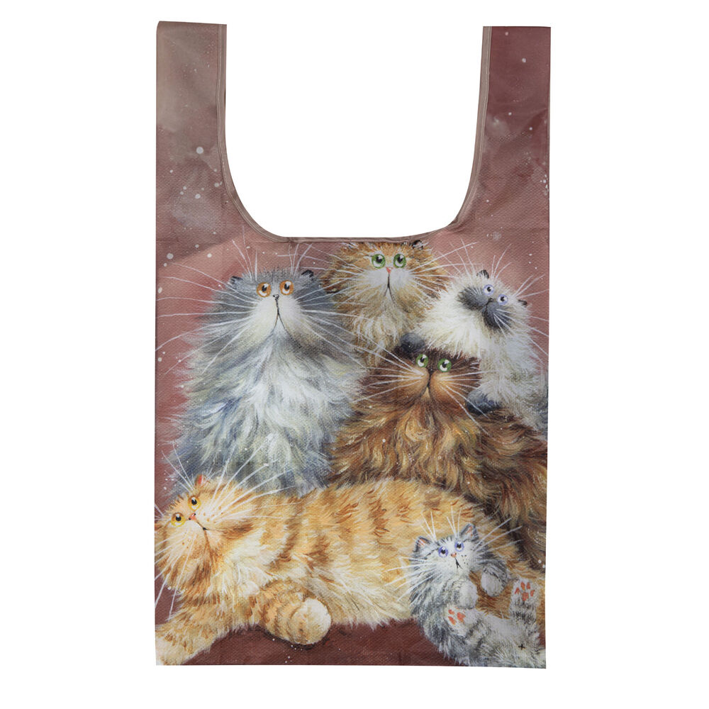 Ashdene 36x64cm Reusable Kim's Cats Friends Family Grocery Shopping Bag