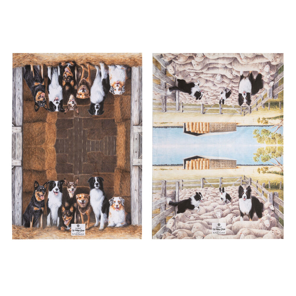 Ashdene Working Dogs Farm Cleaning Kitchen Towel Dishcloth 70x50cm (2 Pieces)