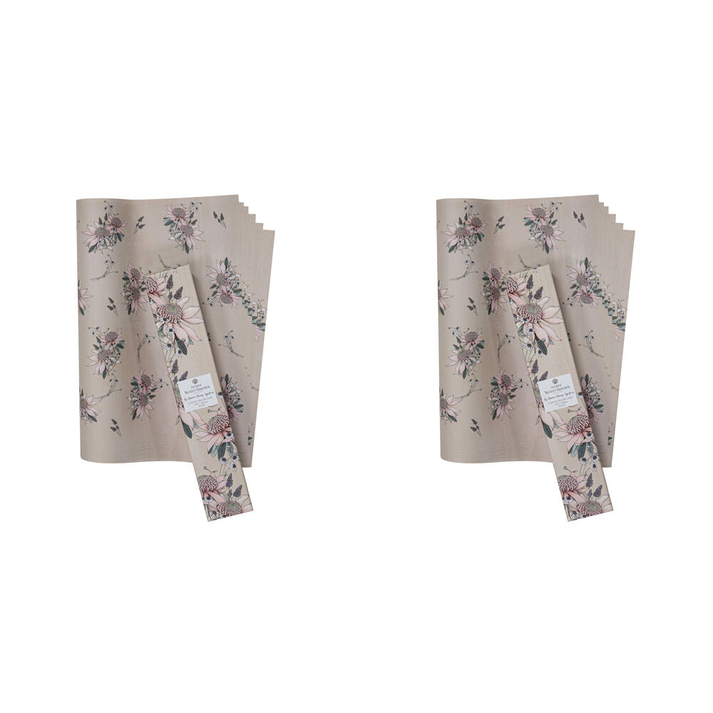 Ashdene 6pc Ashdene Secret Garden Peony Scented Fragrant Drawer Liners 42x58.5cm (2 Pack)