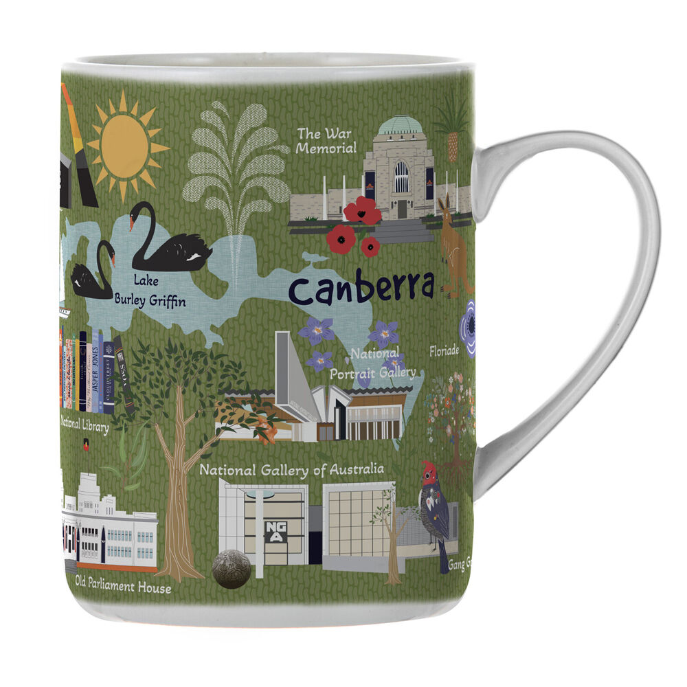 Ashdene Green 370ml Land Down Under Canberra Bone China Drinking Mug