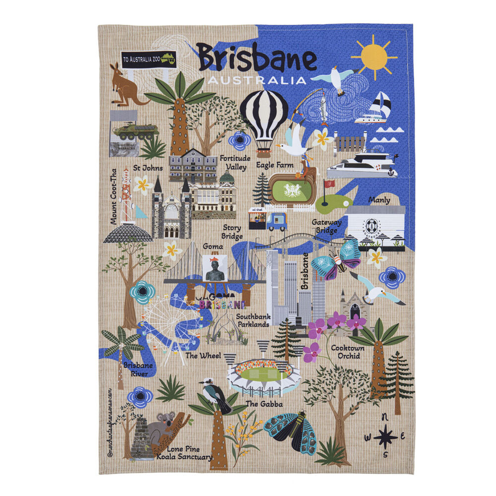 Ashdene 70x50cm Land Down Under Brisbane Cleaning Home Kitchen Tea Towel