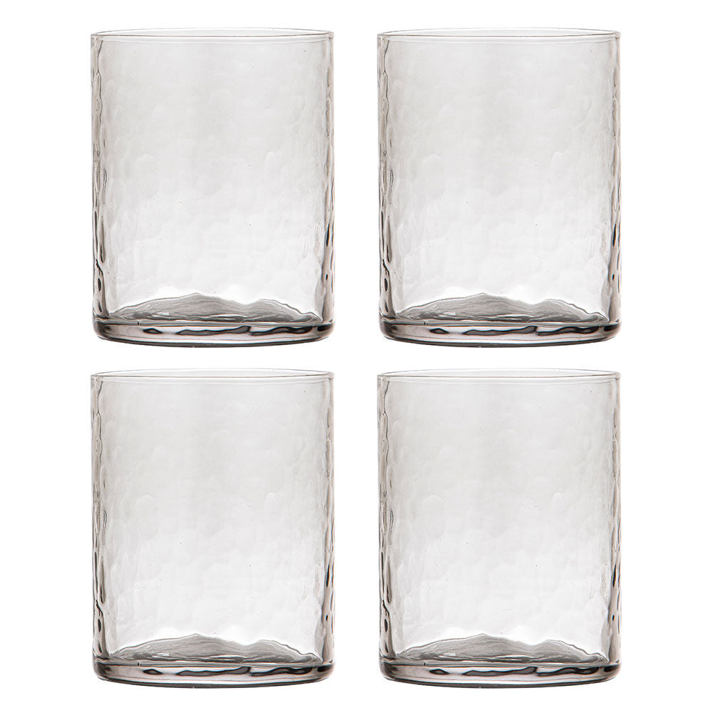 Ladelle Flynn Glass Tumbler Water/Juice Cup Drinkware 10cm Charcoal (4 Pieces)