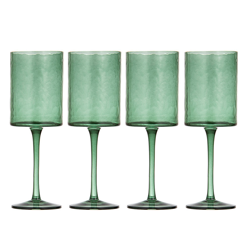 Ladelle Flynn Glass Tumbler Water/Juice Cup Drinkware Glassware 22cm Green (4 Pieces)