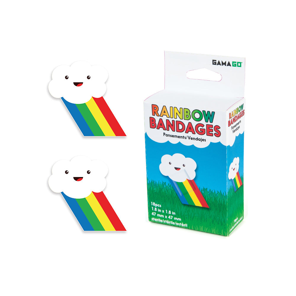 Gamago Rainbow Bandages Kids First Aid Bandaid Wound Plaster w/Box 4.7cm (18 Pieces)