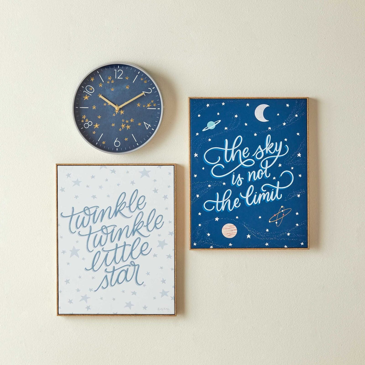 Jiggle & Giggle 30cm Starry Night Acrylic Wall Clock Hanging Analogue Decor Blue — image 3