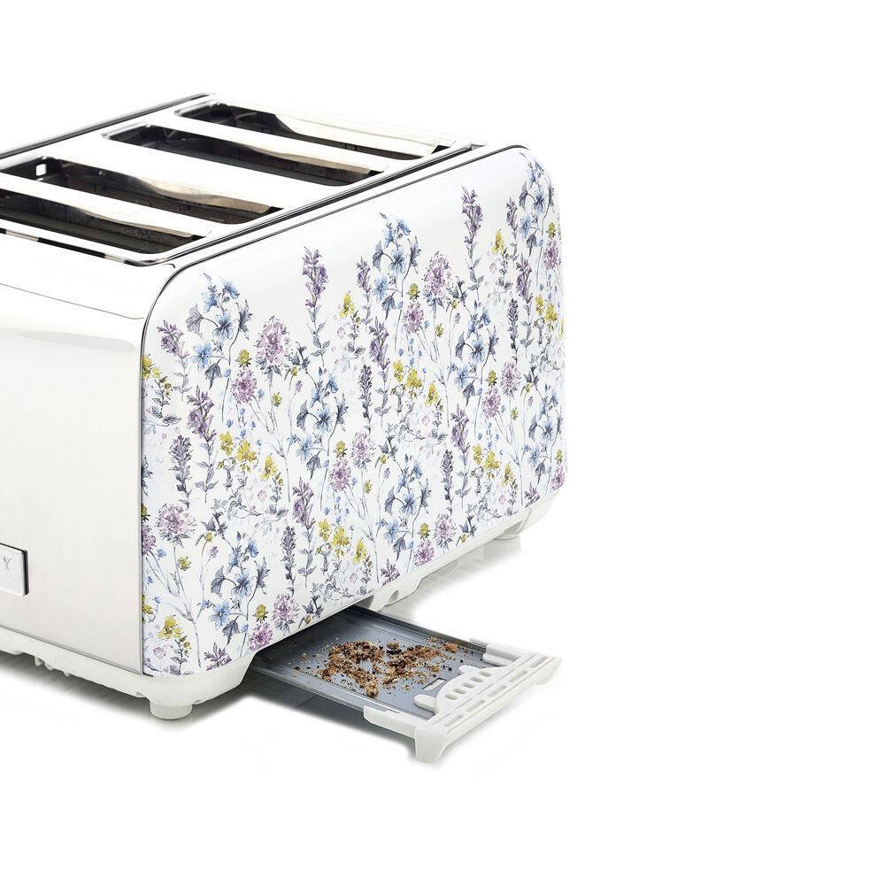 Laura Ashley Stainless Steel 4 Slice Home/Kitchen Compact Toaster Wild Meadow — image 3
