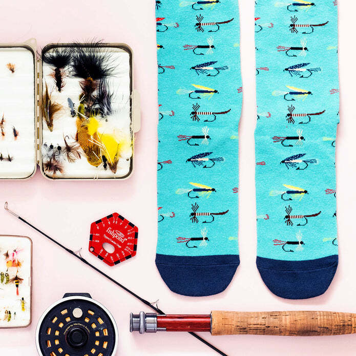 Lavley I'D Rather Be Fly Fishing Unisex Casual Outdoor Themed Crew Length Socks — image 5