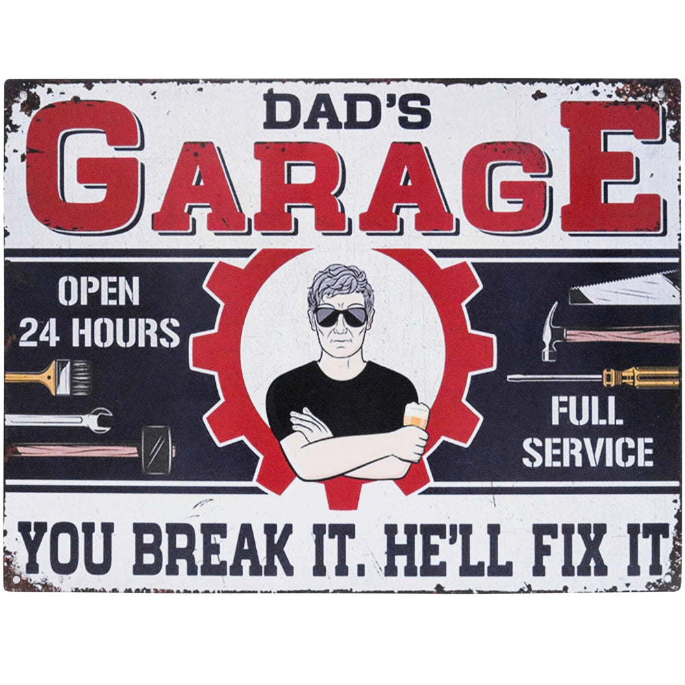 LVD Iron Dad's Garage Sign/Signage Home Wall Hanging Decor Rectangle 25x33cm