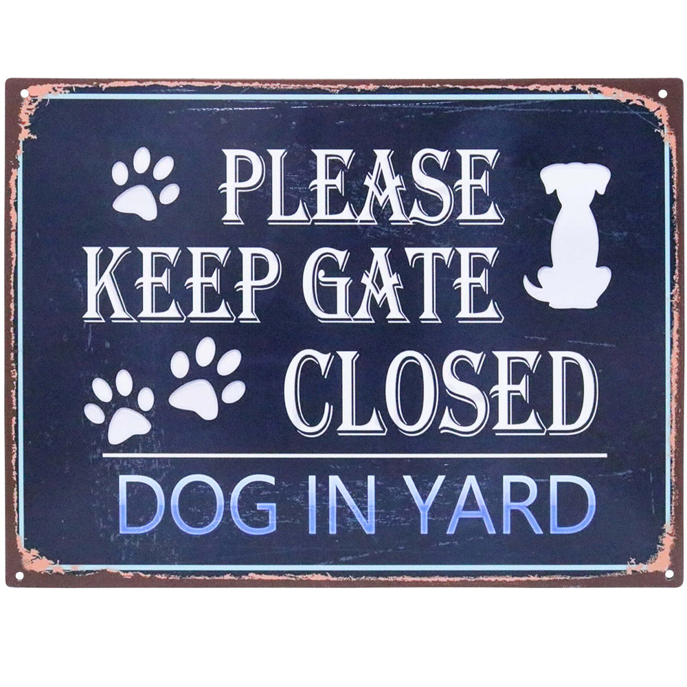 LVD Iron Gate Closed Sign/Signage Home/Garden Wall Hanging Decor 25x33cm
