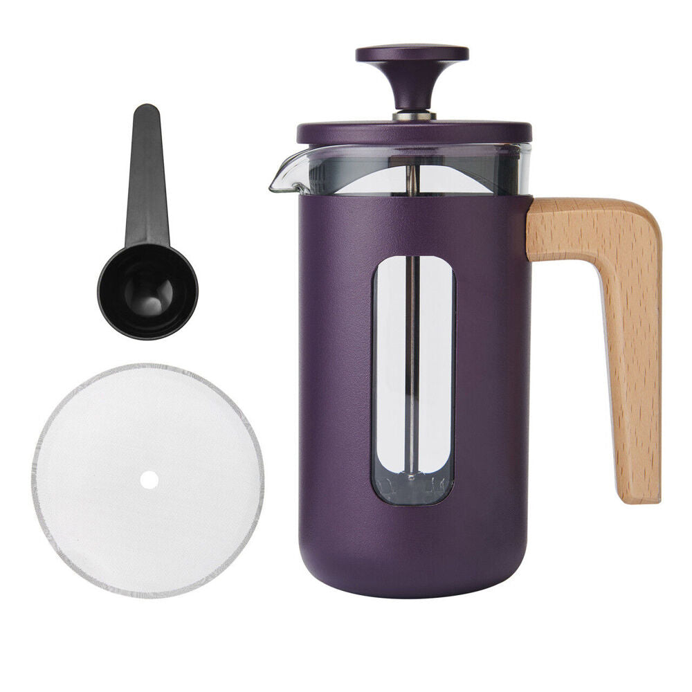 LA Cafetière La Cafetiere Pisa 3-Cup Cafetiere Manual Glass Coffee Press Maker Purple