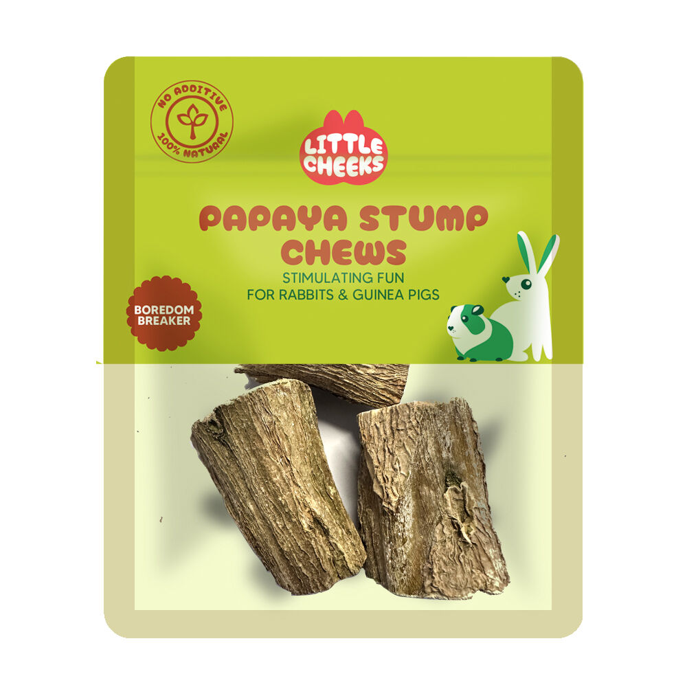 Little Cheeks Papaya Stump Natural Edible Chew Toy for Pet Rabbit/Guinea Pig