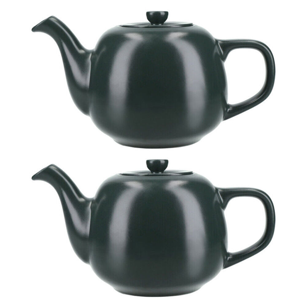 LA Cafetière La Cafetiere Stoneware Classic Teapot Kettle Serving/Brewing Pot 600ml Green (2 Pack)