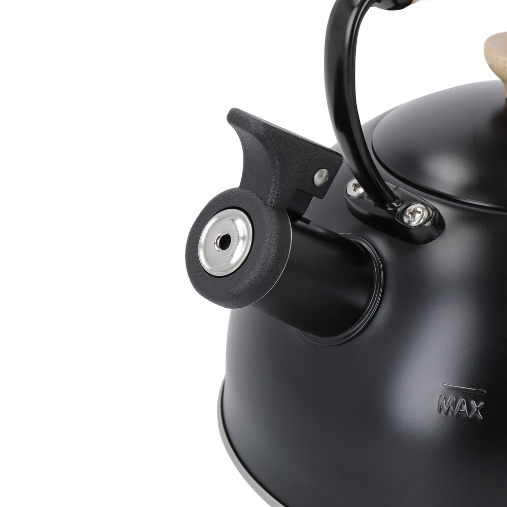 LA Cafetière La Cafetiere Stovetop Whistling Tea Kettle w/ Beechwood Handle 1.6L Black — image 3