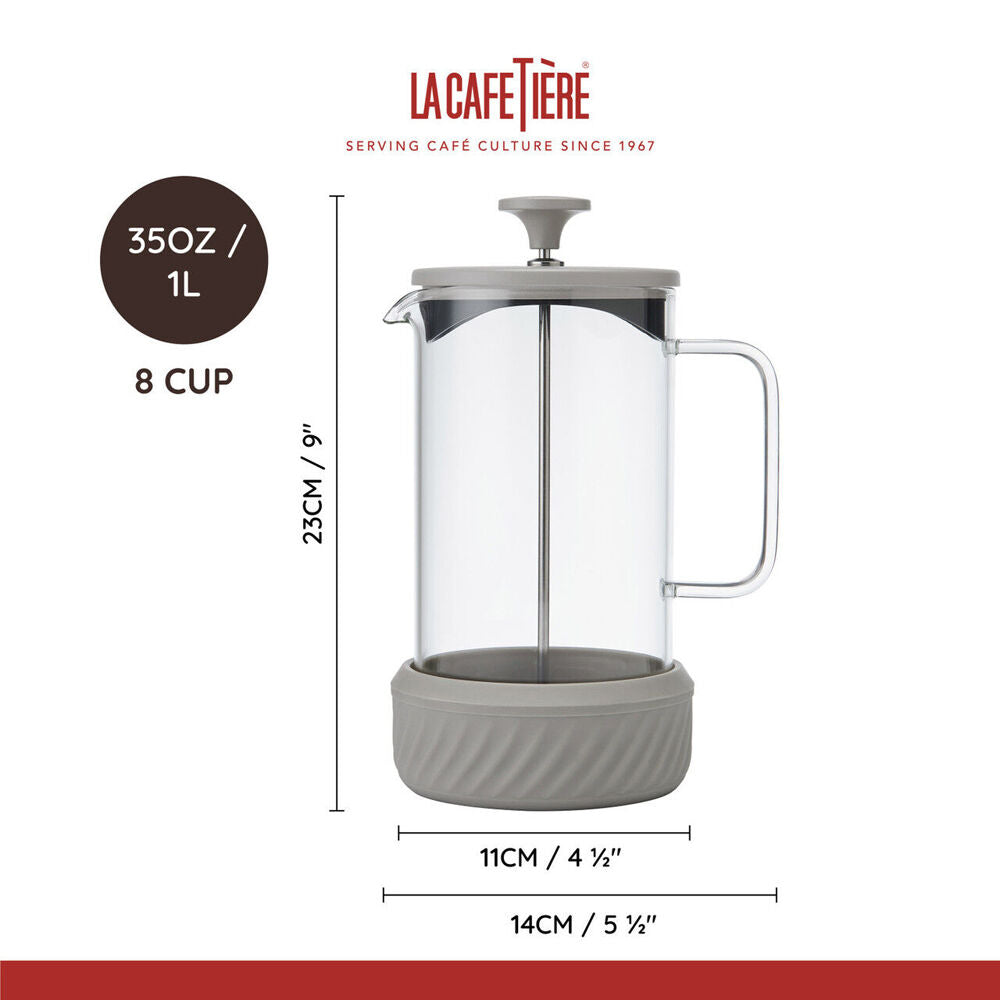 LA Cafetière La Cafetiere Zero 8-Cup No Mess French Press Coffee Brewer/Maker 1L Latte (3 Pieces) — image 9