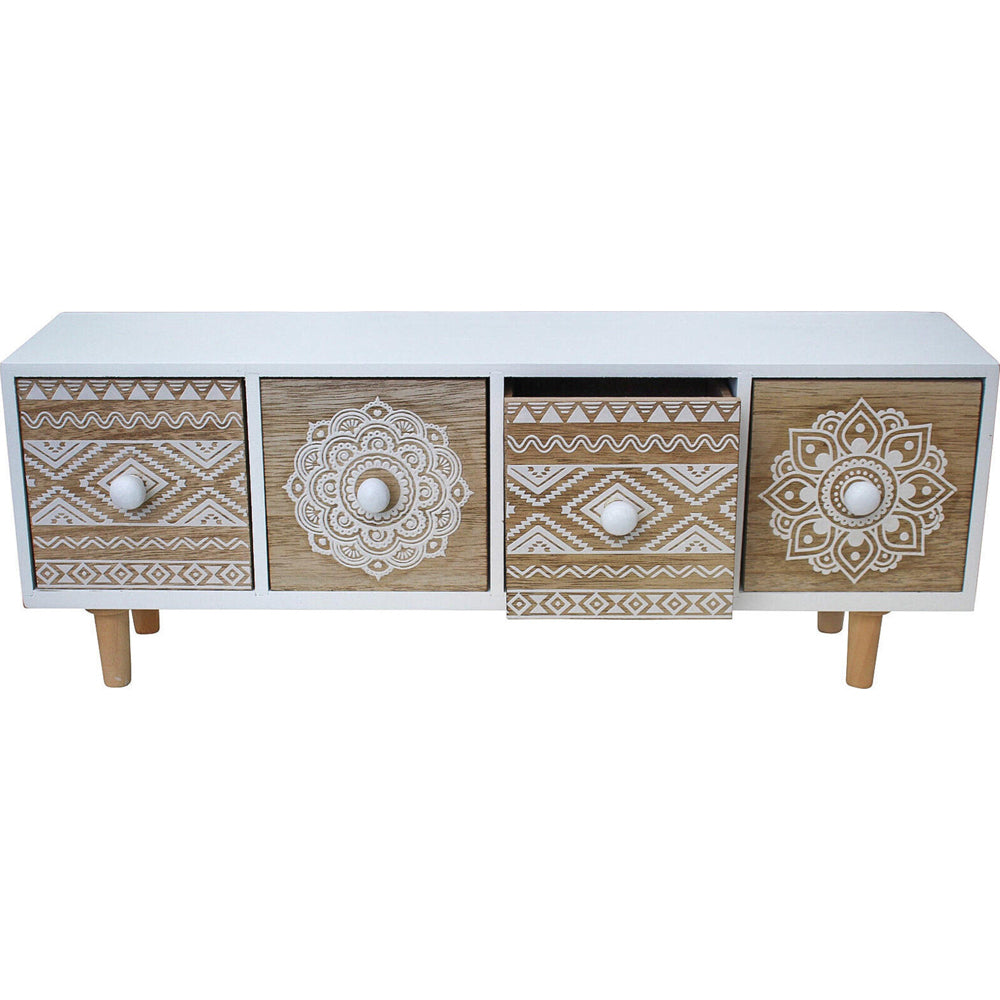 LVD Nevada 4-Drawer 43cm Long Cabinet Storage Rectangle Natural/White — image 2