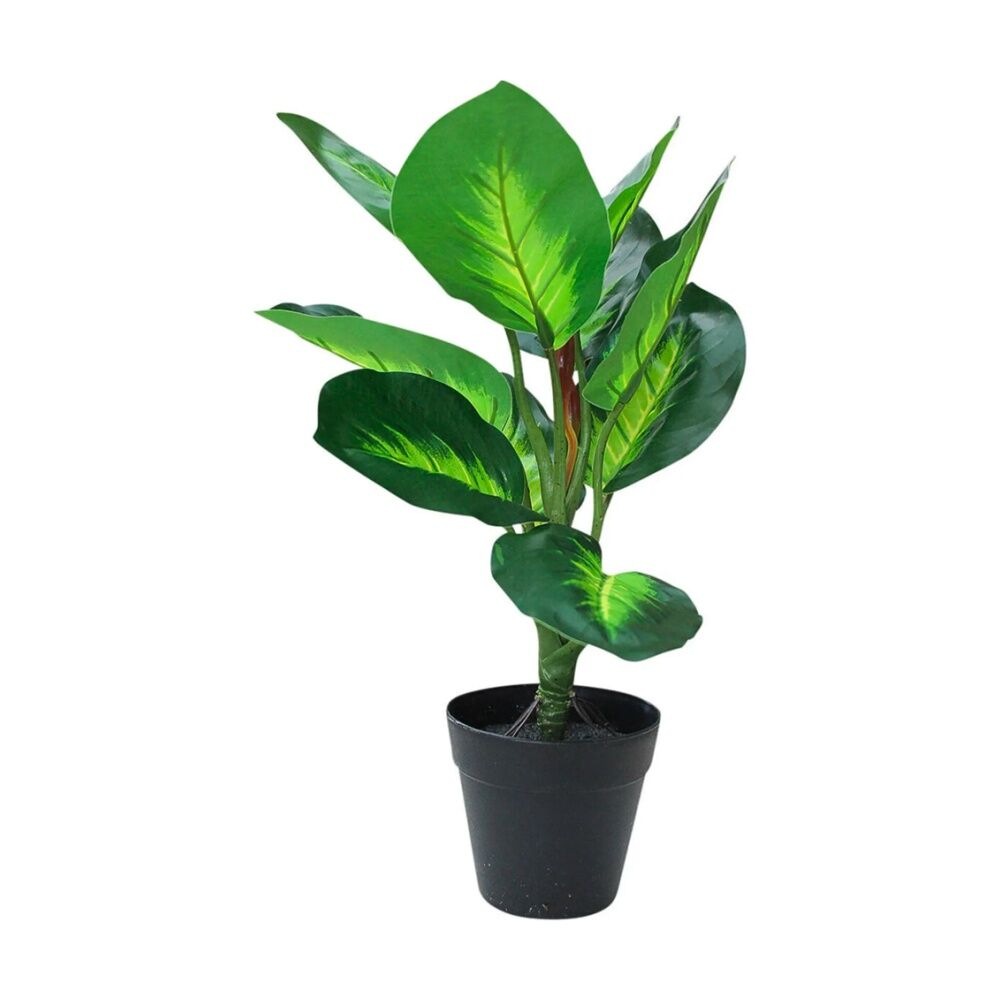 LVD 34cm Green Canna Standing Plastic Faux/Fake Pot Leaf/Plant/Greenery Home Décor