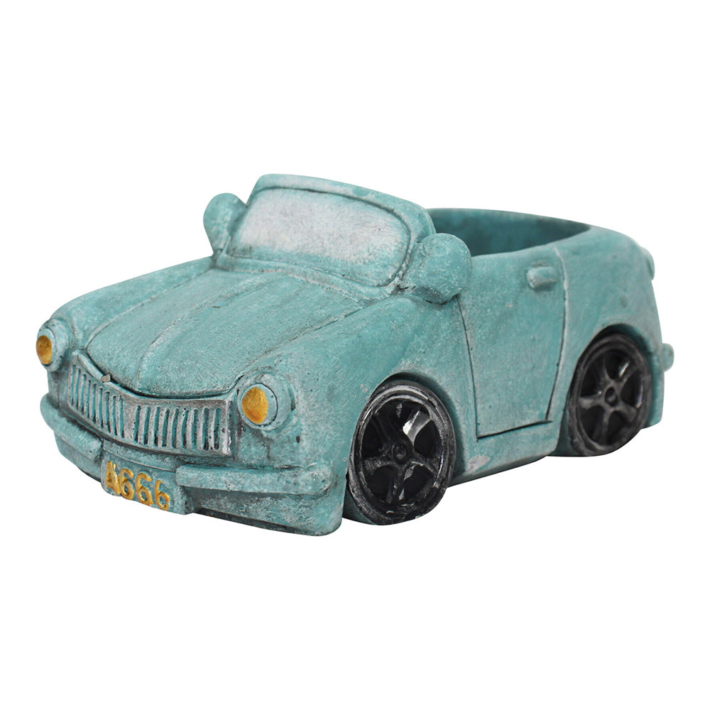 LVD Cement/Resin 14cm Mini Convertible Car Planter Flower Pot Home Garden Decor Blue