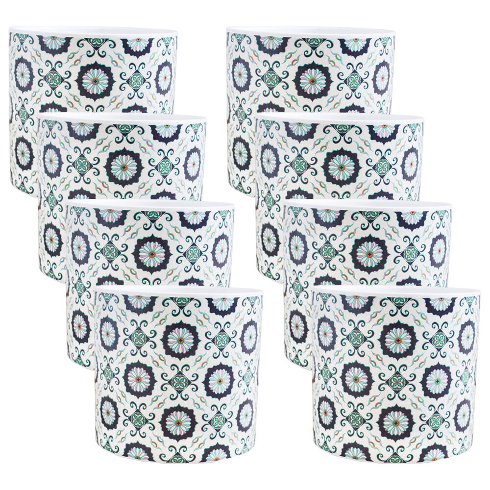 LVD Ceramic Outdoor Decorative Planter Pot Corfu 12.5x12cm Multicoloured (8 Pack)