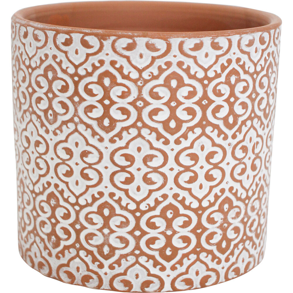LVD Terracotta Ceramic Decorative Planter Scroll 13.5x12.5cm Coffee (2 Pack) — image 2
