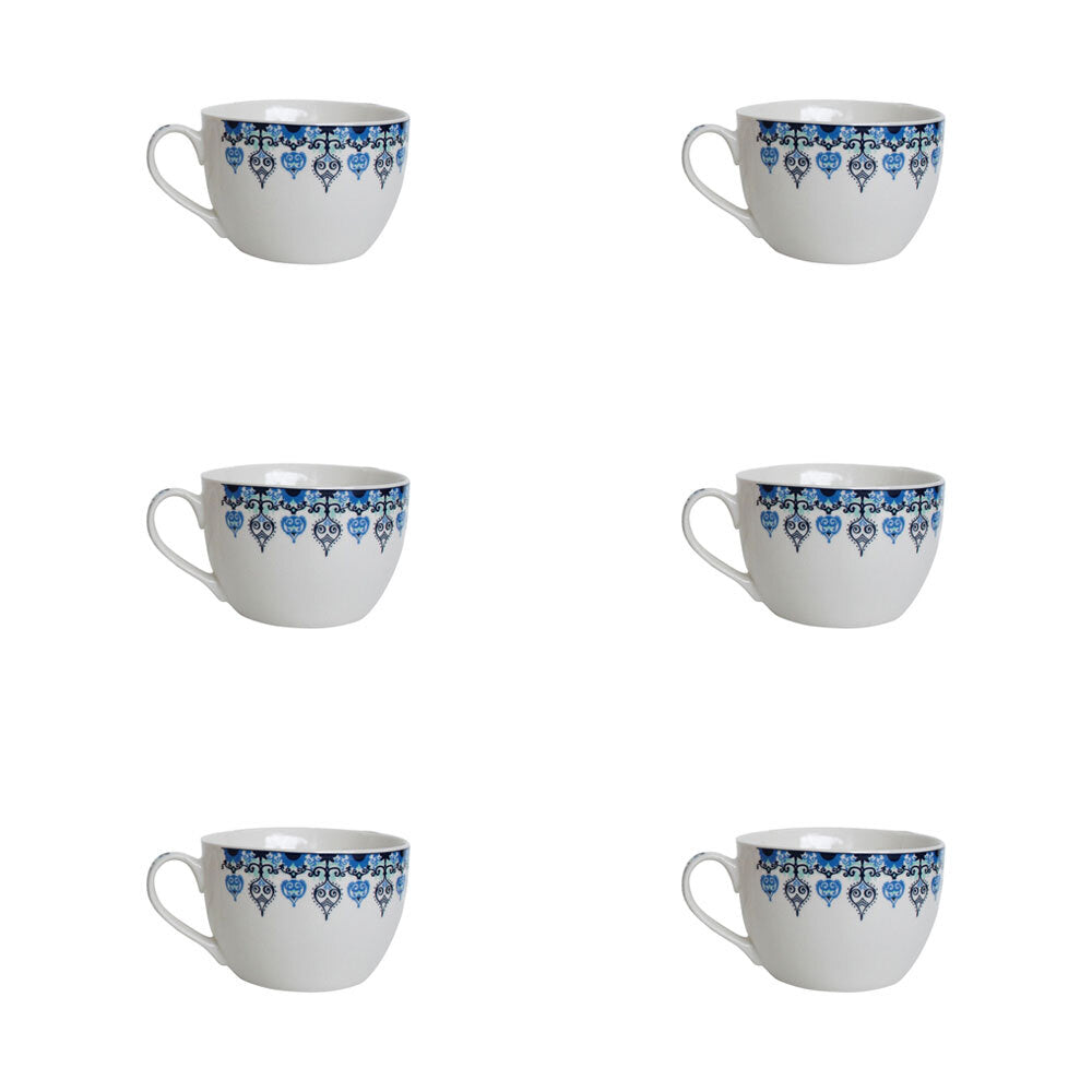 LVD Ceramic Tea/Coffee Mug Cup Sari Home/Kitchen Drinkware 14cm Assorted (6 Pack)