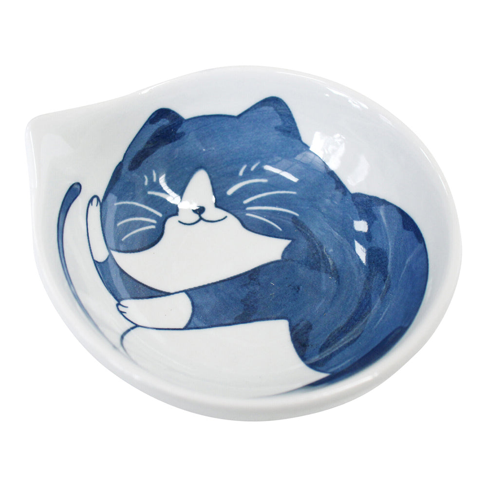 LVD Ceramic 11.5cm Felix Cat Bowl Round Serving Dish Dinnerware Small White/Blue