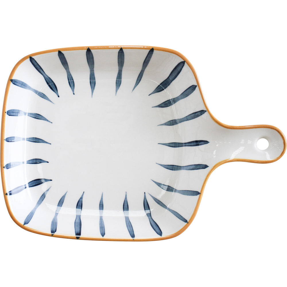 LVD Dash Ceramic 23cm Serving Plate w/ Handle Food/Snack Dish Tableware Square White — image 2