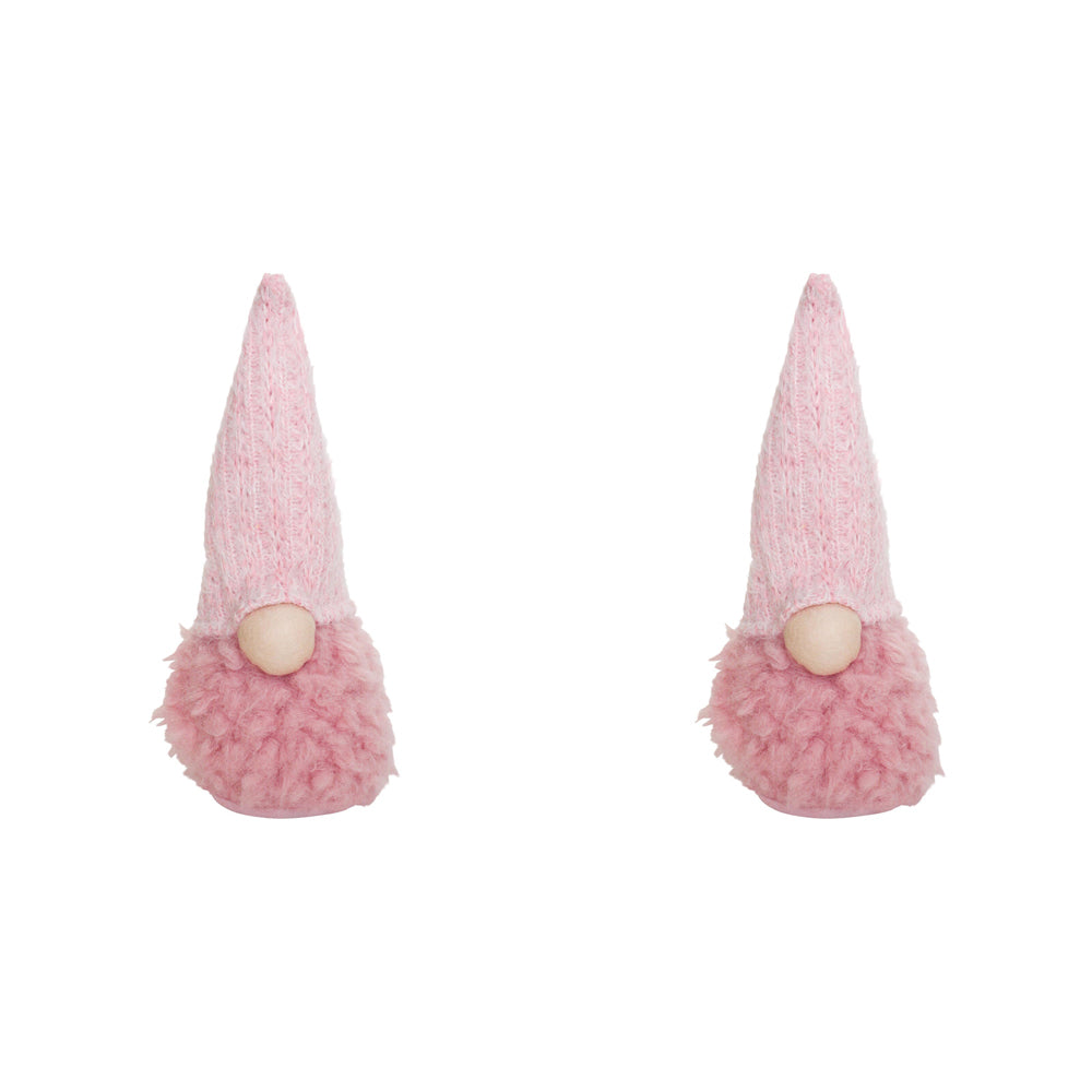 LVD 11x40cm Polyester Fluffy Andie Gnome Home/Living Room Xmas Decor Pink (2 Pack)