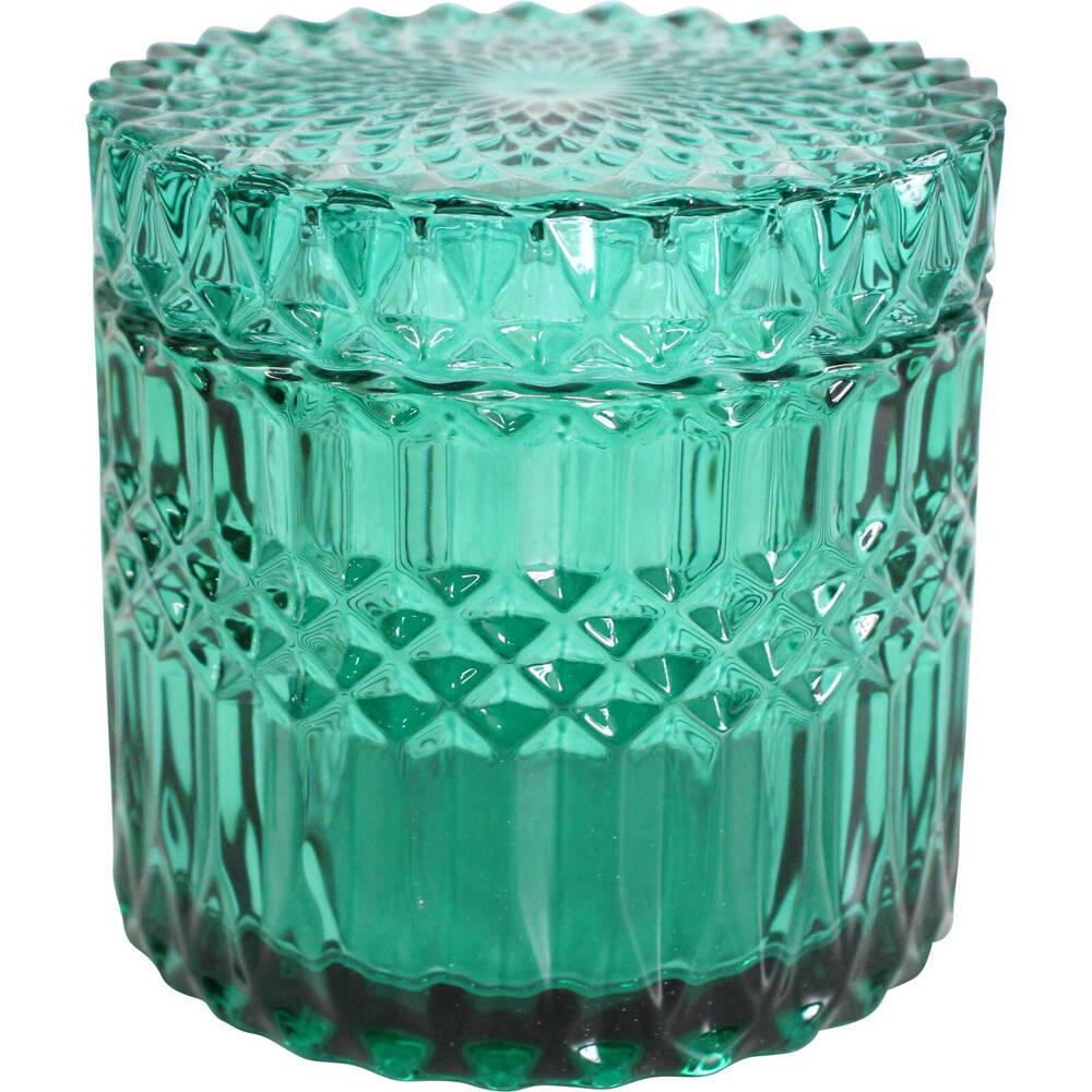 LVD Glass Trinket Box Storage Tabletop Decor Round Vers Azure — Large 10.5cm