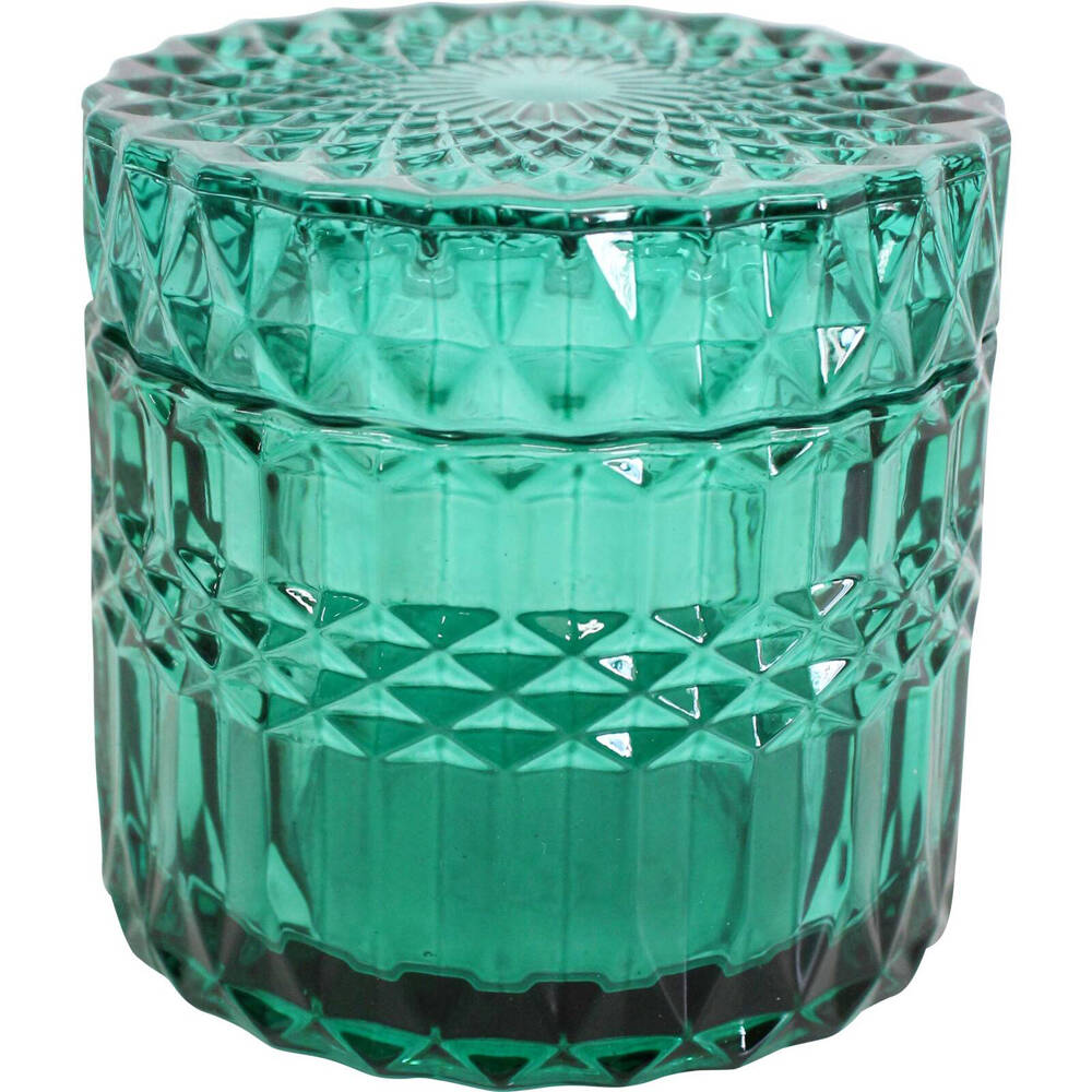 LVD Glass Trinket Box Storage Tabletop Decor Round Vers Azure — Small 9cm