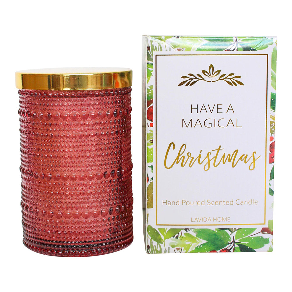 LVD Glass/Wax 12.5cm Scented Tealight Candle Christmas Home Fragrance Display Red — image 2