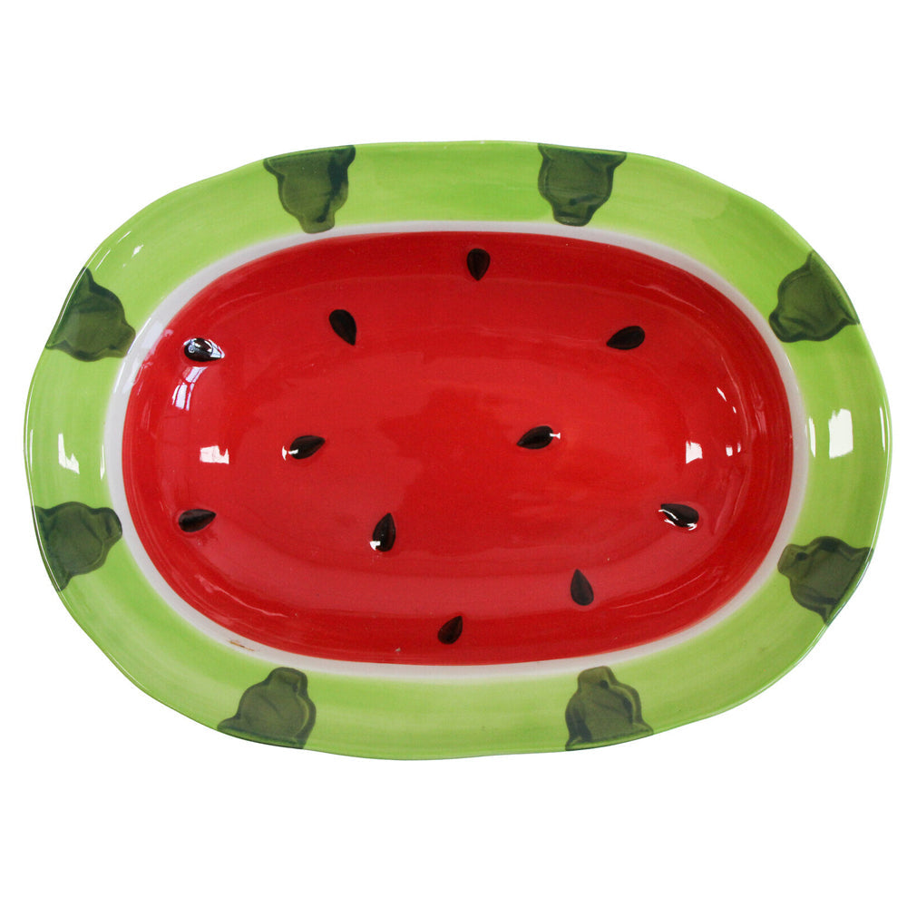 LVD Watermelon Ceramic 24cm Plate Snack Food Serving Dish Large Tabletop Home Decor — image 2