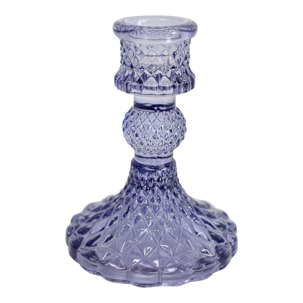 LVD Glass 10cm Small Taper Stick Candle Holder Home Decorative Display Blackberry